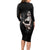 Skull Long Sleeve Bodycon Dress Girl Day Of The Dead - Wonder Print Shop