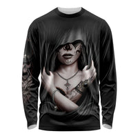 Skull Long Sleeve Shirt Girl Day Of The Dead - Wonder Print Shop