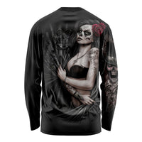 Skull Long Sleeve Shirt Girl Day Of The Dead - Wonder Print Shop