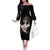 Skull Off The Shoulder Long Sleeve Dress Girl Day Of The Dead - Wonder Print Shop