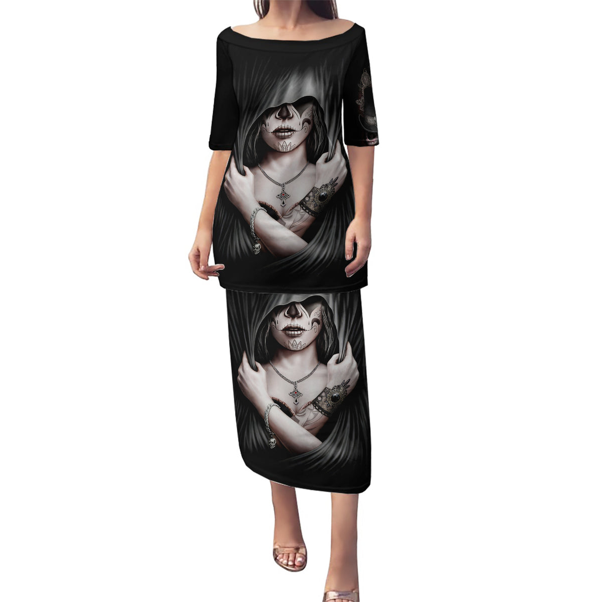 Skull Puletasi Girl Day Of The Dead - Wonder Print Shop