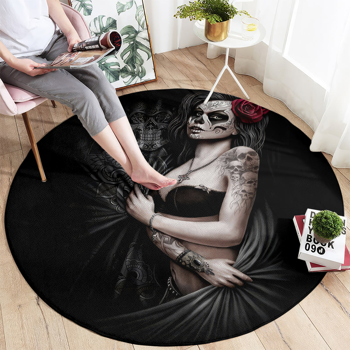 skull-round-carpet-girl-day-of-the-dead