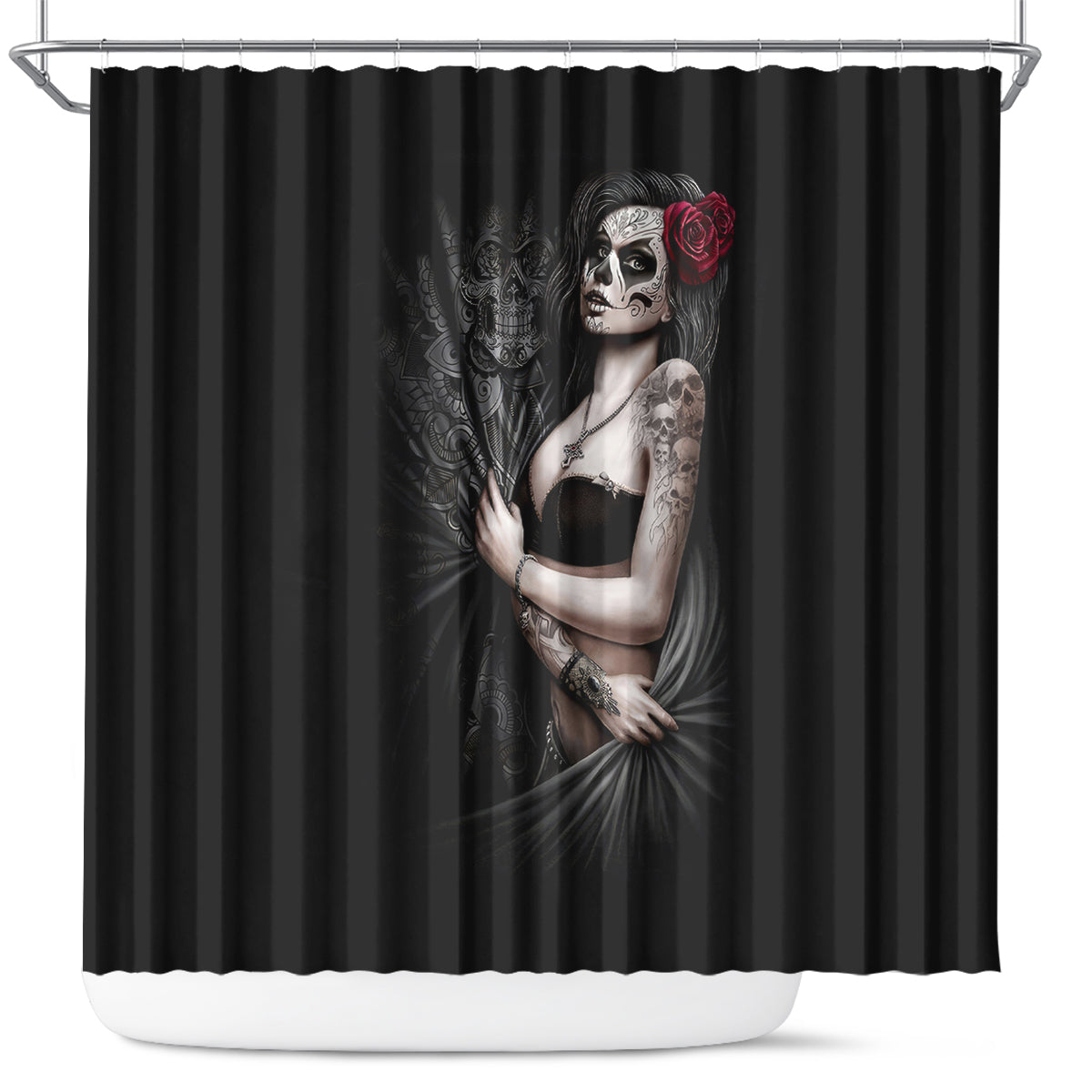 skull-shower-curtain-girl-day-of-the-dead