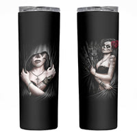 Skull Skinny Tumbler Girl Day Of The Dead - Wonder Print Shop
