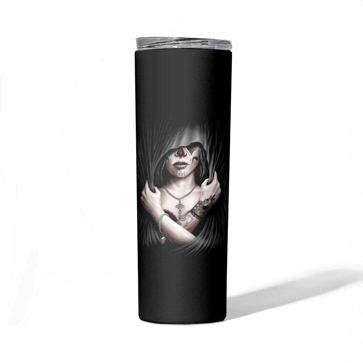 Skull Skinny Tumbler Girl Day Of The Dead - Wonder Print Shop