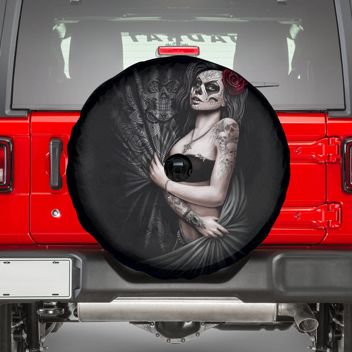 Skull Spare Tire Cover Girl Day Of The Dead - Wonder Print Shop