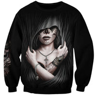 Skull Sweatshirt Girl Day Of The Dead - Wonder Print Shop