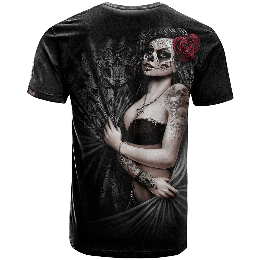Skull T Shirt Girl Day Of The Dead - Wonder Print Shop