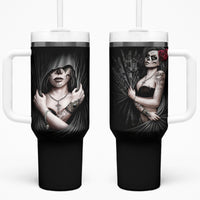 Skull Tumbler With Handle Girl Day Of The Dead - Wonder Print Shop