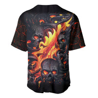 Skull Baseball Jersey Flame Skull Lava Inside - Wonder Print Shop