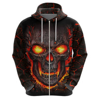Skull Hoodie Flame Skull Lava Inside - Wonder Print Shop