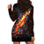 Skull Hoodie Dress Flame Skull Lava Inside - Wonder Print Shop