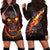 Skull Hoodie Dress Flame Skull Lava Inside - Wonder Print Shop