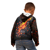 Skull Kid Hoodie Flame Skull Lava Inside - Wonder Print Shop