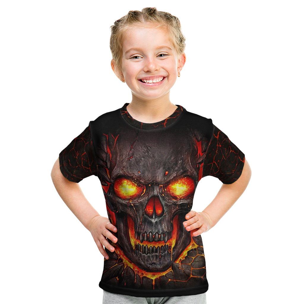 Skull Kid T Shirt Flame Skull Lava Inside - Wonder Print Shop