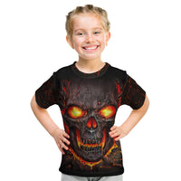 Skull Kid T Shirt Flame Skull Lava Inside - Wonder Print Shop