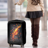 Skull Luggage Cover Flame Skull Lava Inside - Wonder Print Shop