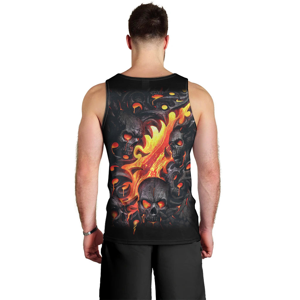 Skull Men Tank Top Flame Skull Lava Inside DT01
