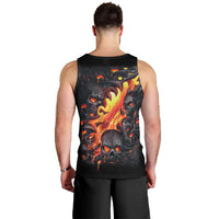 Skull Men Tank Top Flame Skull Lava Inside DT01