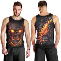Skull Men Tank Top Flame Skull Lava Inside DT01