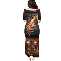 Skull Puletasi Flame Skull Lava Inside - Wonder Print Shop