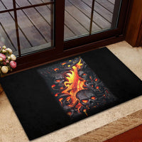 Skull Rubber Doormat Flame Skull Lava Inside - Wonder Print Shop