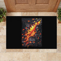 Skull Rubber Doormat Flame Skull Lava Inside - Wonder Print Shop