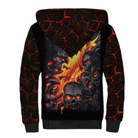Skull Sherpa Hoodie Flame Skull Lava Inside - Wonder Print Shop