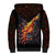 Skull Sherpa Hoodie Flame Skull Lava Inside - Wonder Print Shop