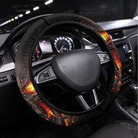 Skull Steering Wheel Cover Flame Skull Lava Inside - Wonder Print Shop