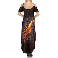 Skull Summer Maxi Dress Flame Skull Lava Inside - Wonder Print Shop