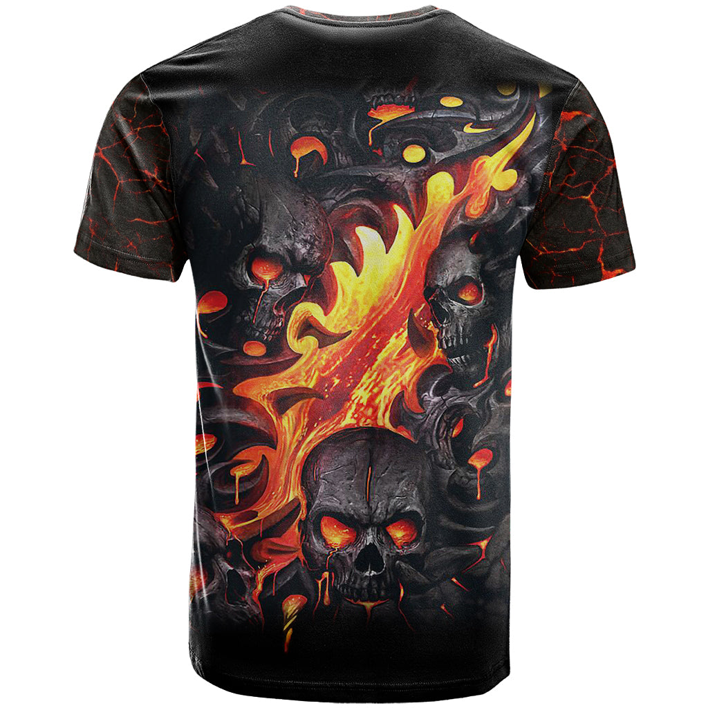Skull T Shirt Flame Skull Lava Inside - Wonder Print Shop