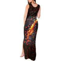 Skull Tank Maxi Dress Flame Skull Lava Inside - Wonder Print Shop