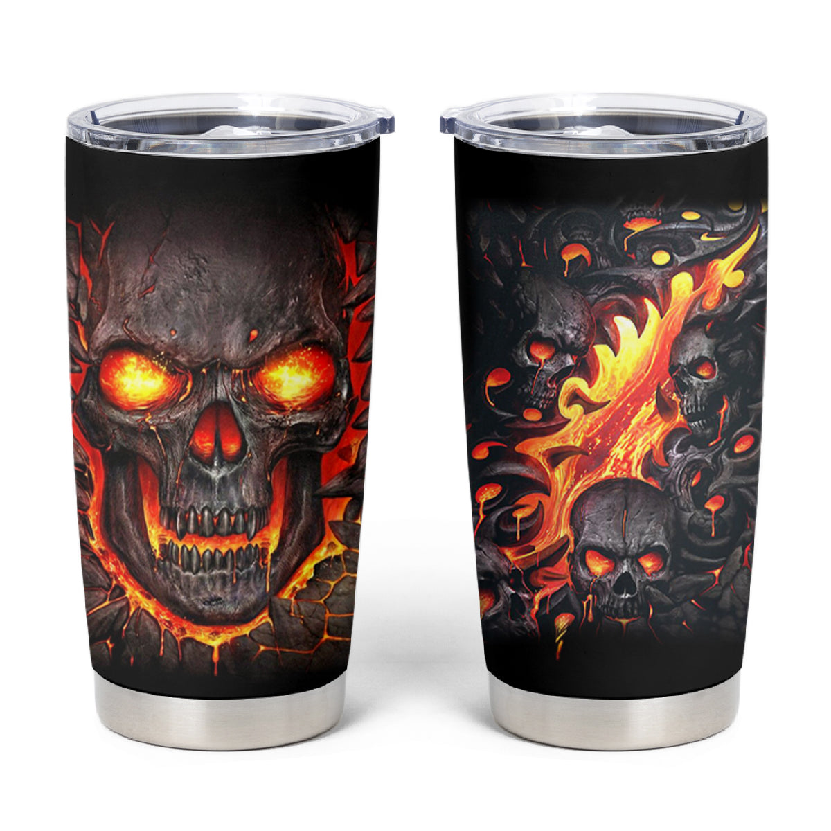 Skull Tumbler Cup Flame Skull Lava Inside - Wonder Print Shop