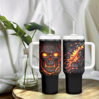 Skull Tumbler With Handle Flame Skull Lava Inside - Wonder Print Shop