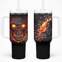 Skull Tumbler With Handle Flame Skull Lava Inside - Wonder Print Shop