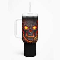 Skull Tumbler With Handle Flame Skull Lava Inside - Wonder Print Shop