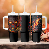 Skull Tumbler With Handle Flame Skull Lava Inside - Wonder Print Shop