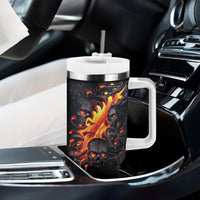 Skull Tumbler With Handle Flame Skull Lava Inside - Wonder Print Shop