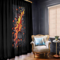 Skull Window Curtain Flame Skull Lava Inside - Wonder Print Shop