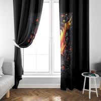 Skull Window Curtain Flame Skull Lava Inside - Wonder Print Shop
