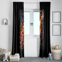 Skull Window Curtain Flame Skull Lava Inside - Wonder Print Shop