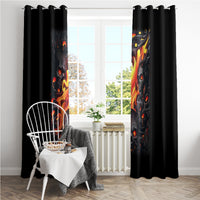 Skull Window Curtain Flame Skull Lava Inside - Wonder Print Shop