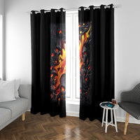 Skull Window Curtain Flame Skull Lava Inside - Wonder Print Shop