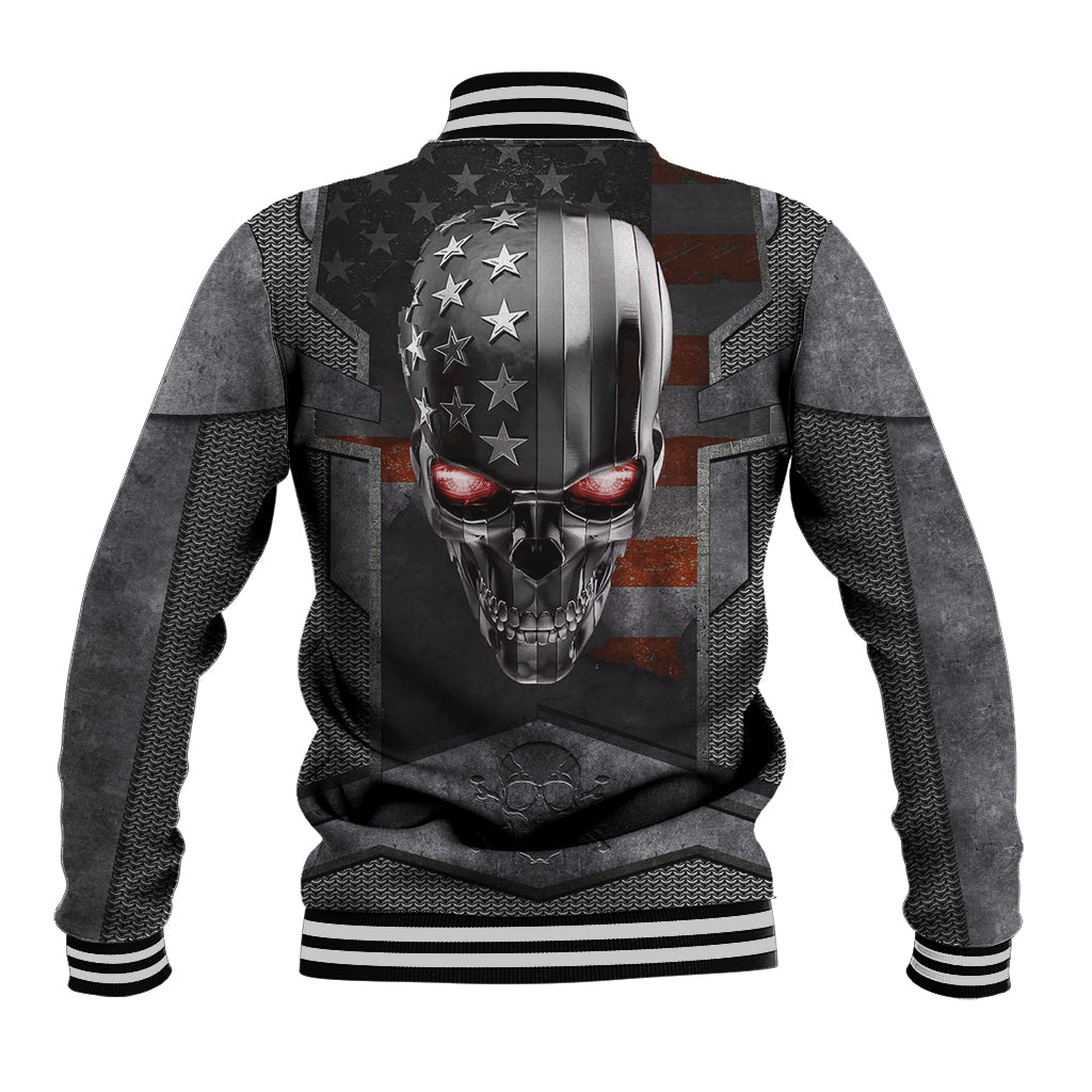 Skull Baseball Jacket Metal Head Skull American - Wonder Print Shop