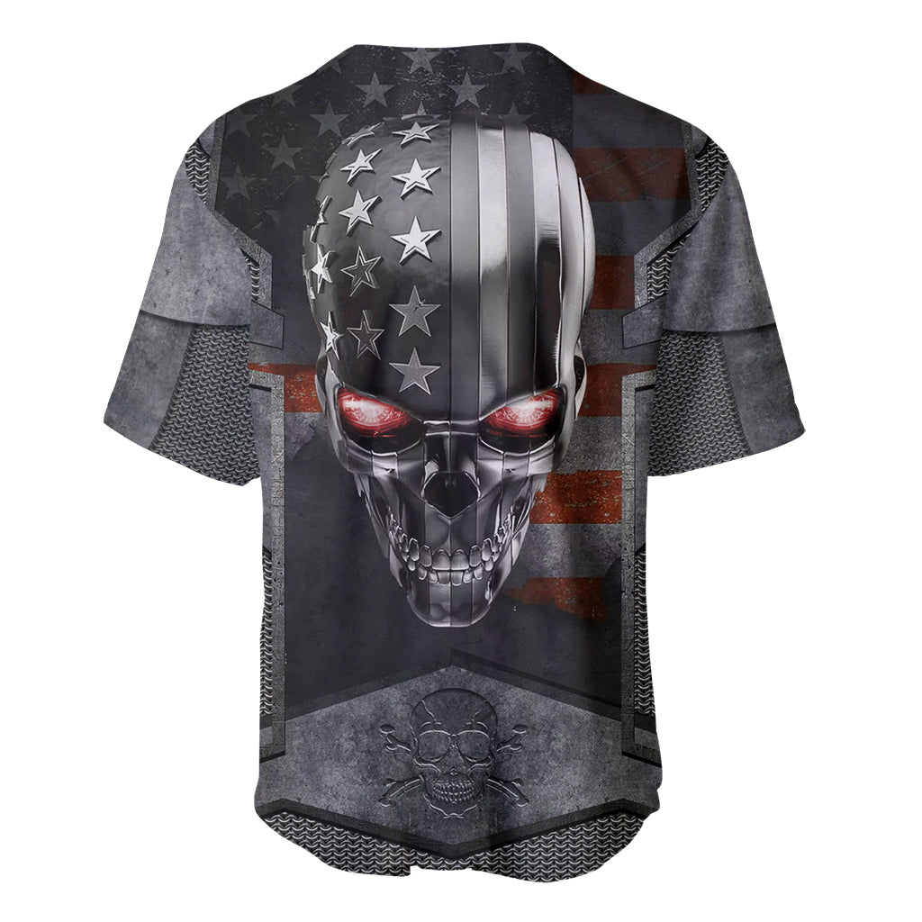 Skull Baseball Jersey Metal Head Skull American - Wonder Print Shop