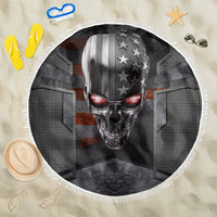 Skull Beach Blanket Metal Head Skull American - Wonder Print Shop