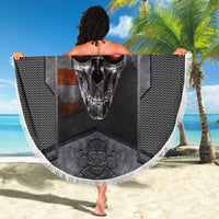 Skull Beach Blanket Metal Head Skull American - Wonder Print Shop