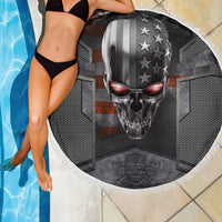 Skull Beach Blanket Metal Head Skull American - Wonder Print Shop