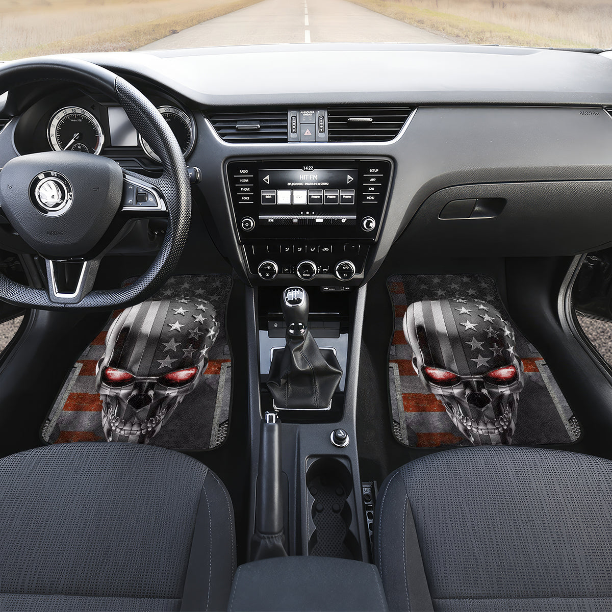 Skull Car Mats Metal Head Skull American - Wonder Print Shop